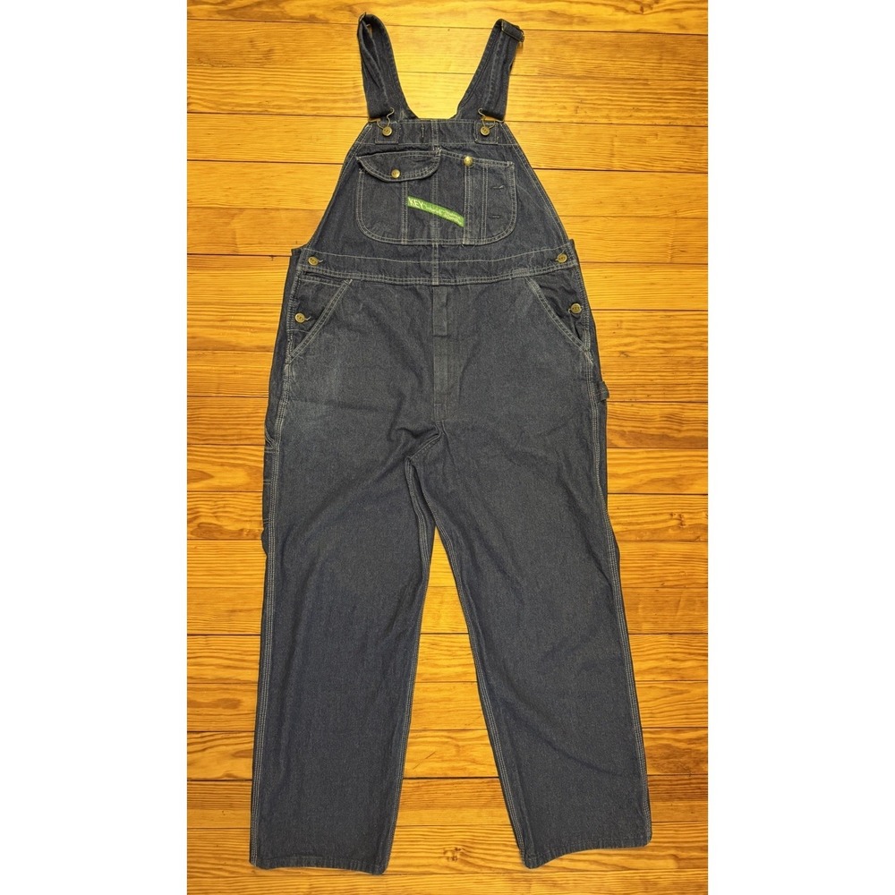 Key Imperial Aristocrat Bib Overalls Mens 38x30 Blue Cotton Denim Farmer Garden